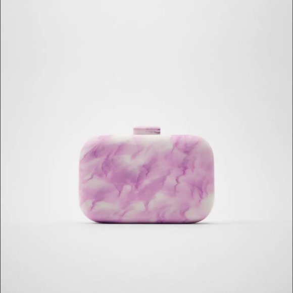 Zara Handbags - NWT Zara Lilac Printed Crossbody Box Bag